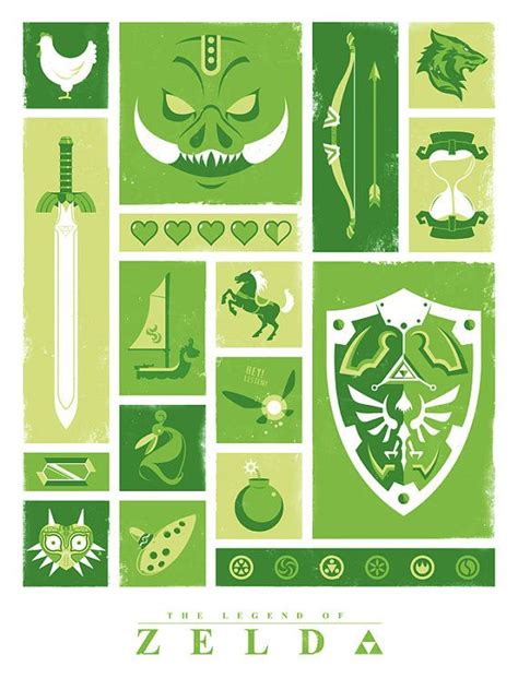 Legend Of Zelda Art Print Nintendo Poster Modern Design Etsy The