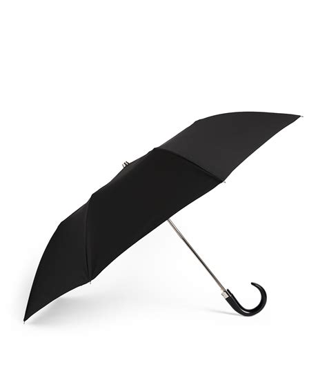 Lockwood Black Wood Handle Telescopic Umbrella Harrods Uk