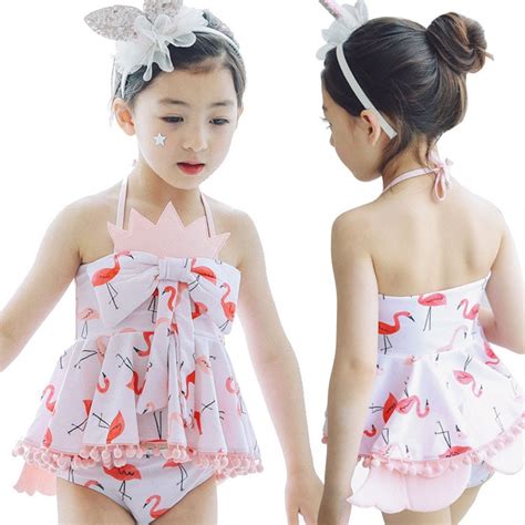 Children Female Baby Infant Body Flamingo Swimwear Kids Princiess Girls