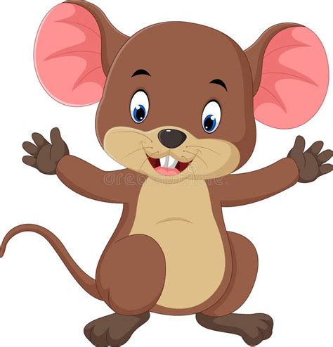 Cute Mouse Cartoon Waving Stock Vector Illustration Of Mouse 76034700