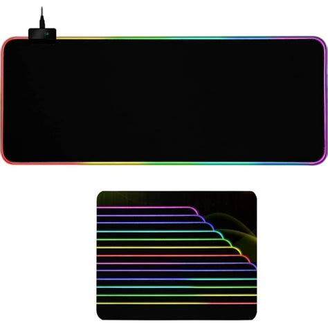 Large Rgb Gaming Mouse Pad 14 Light Modes Extended Computer Keyboard