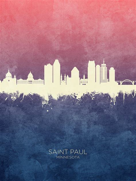 Saint Paul Minnesota Skyline Digital Art By Michael Tompsett Pixels