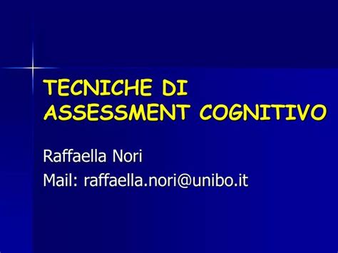 Ppt Tecniche Di Assessment Cognitivo Powerpoint Presentation Free