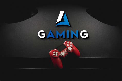dark gaming logo mockup