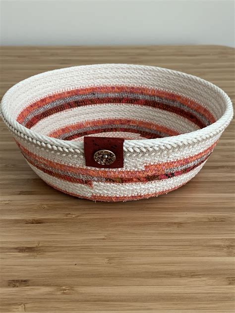 Coiled Rope Bowl Coiled Fabric Basket Coiled Fabric Bowl Rope Basket