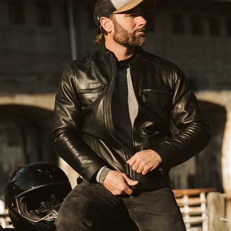 Leather Motorcycle Jacket Black Buffalo Jackson