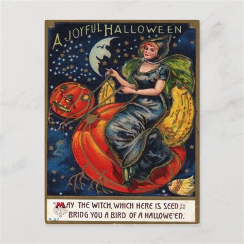 Halloween Vintage Postcard Fabric Zazzle