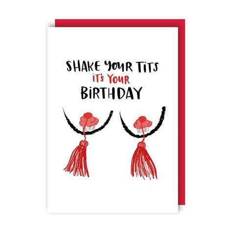 Shake Your Tits Its Your Birthday Card Funny Boobs Etsy Uk