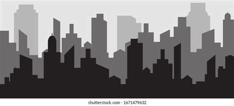 Abstract City Vector Building Silhouette Building Stock Vector Royalty