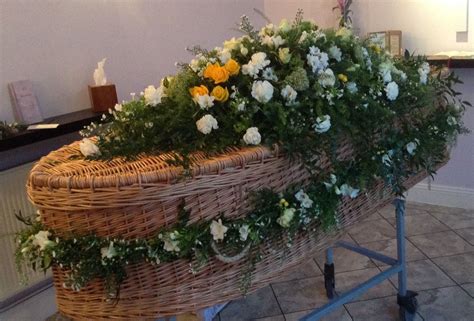 Funeral Flowers White And Yellow Coffin Flowers Casket Spray Meadow
