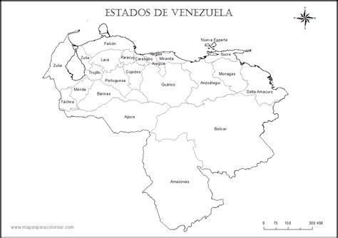 Mapas De Venezuela Para Colorear