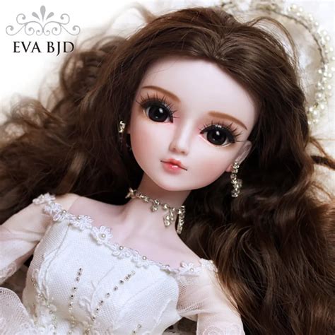 Wedding 1 3 60cm White Sd Doll 24 Jointed Bjd Bride Doll Makeup Full Access In Dolls From