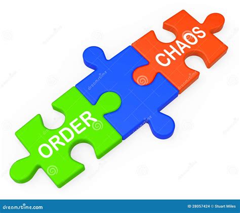 Order Chaos Shows Organized Or Unorganized Stock Illustration