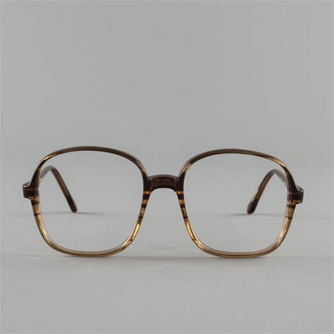 80s vintage eyeglass frame clear brown stripe glasses etsy