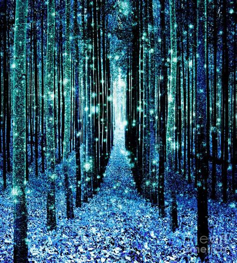 Magical Forest Teal Blue Digital Art By Johari Smith Fine Art America