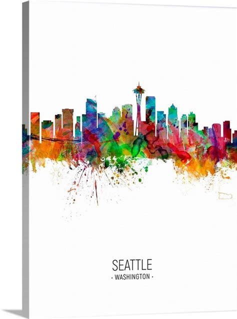 Seattle Washington Skyline Wall Art Canvas Prints Framed Prints Wall