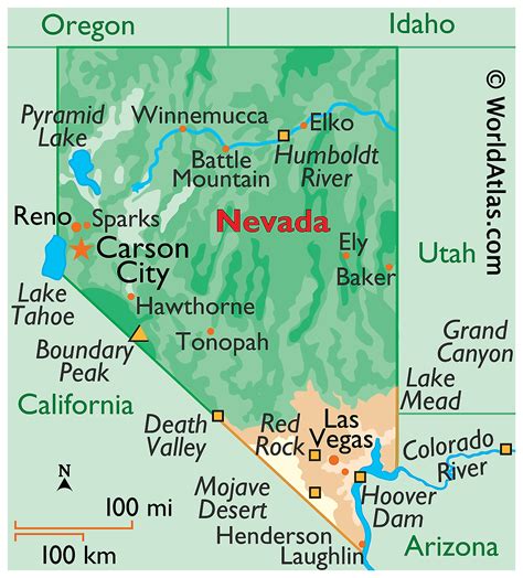 Large Roads And Highways Map Of Nevada State With Nat