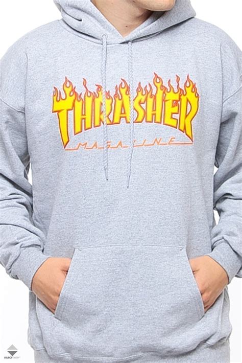 Thrasher Flame Hoodie Grey