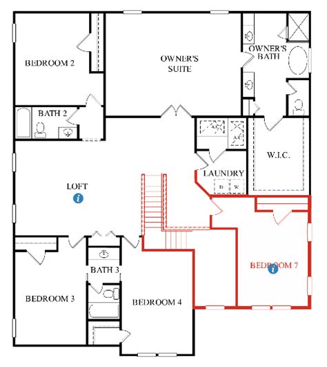 Option For Upstairs Layout That Gives All Five Bedrooms Plus Loft Space