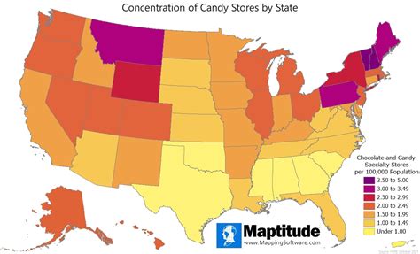 Maptitude Map Candy Stores By State