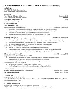 To your cv in either jpg or pdf format. JSOM TECHNICAL RESUME TEMPLATE (remove prior to using) John Doe
