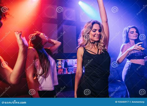 Group Of Party People Dancing In A Disco Stock Image Image Of Lounge Nightlife 92646917