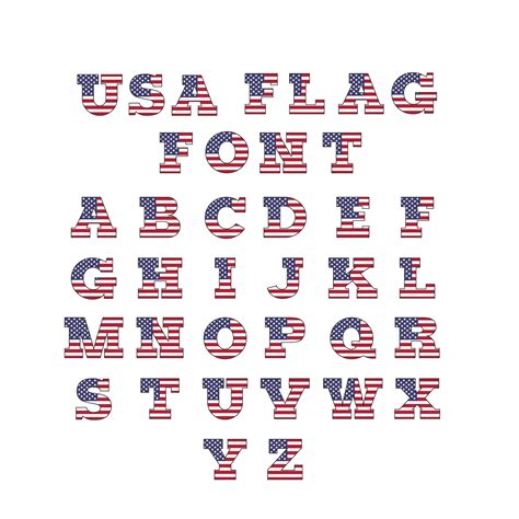 Usa Flag Alphabet Usa Flag Font Svg American Flag Typeface Etsy Canada