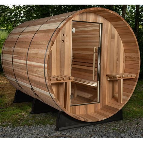 Almost Heaven Grandview 6 Person Barrel Sauna With Rinse Ellipse Outdo