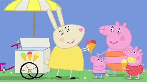 小猪佩奇和乔治去游乐场玩看到兔小姐在卖冰淇淋 玩具故事腾讯视频
