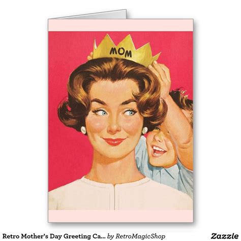 Mothers Day Retro Mothers Day Greeting Card
