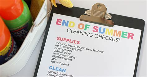 Get Your End Of Summer Cleaning Done With A Free Printable Checklist