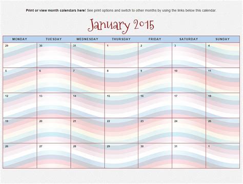 Printable Calendars Print Color Fun