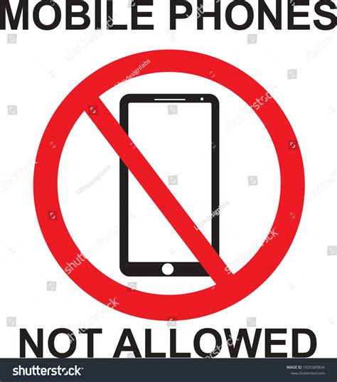 Mobile Phones Not Allowed Sign By Stock Vector Royalty Free