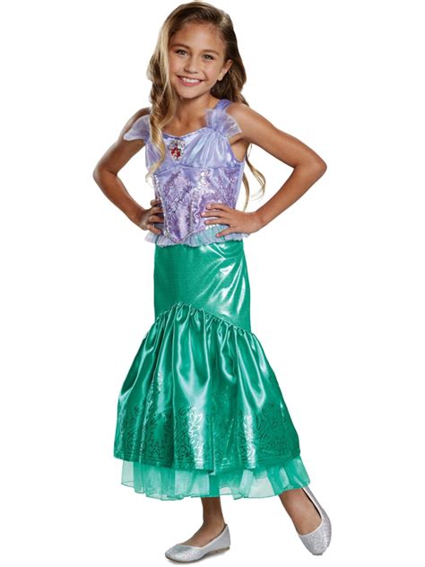 Disney Girls Green Little Mermaid Ariel Glitter Sequin Halloween Dress