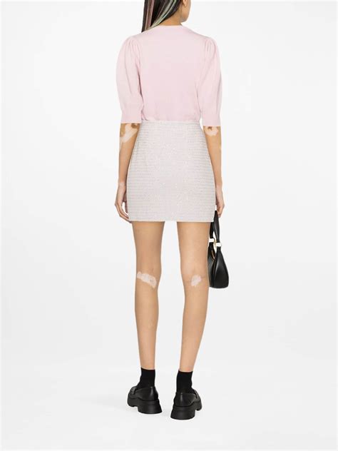 Sequin Embellished Tweed Miniskirt Alessandra Rich Eraldo