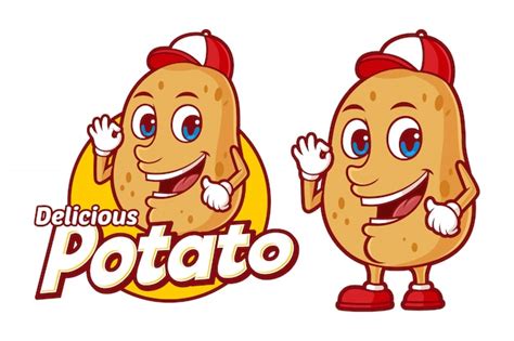 Premium Vector Delicious Potato Logo Template With Funny Cartoon