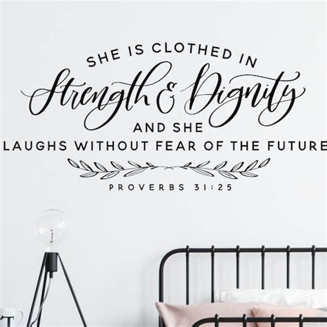 She Is Clothed In Strength And Dignity Vinyl Wall Decal Etsy