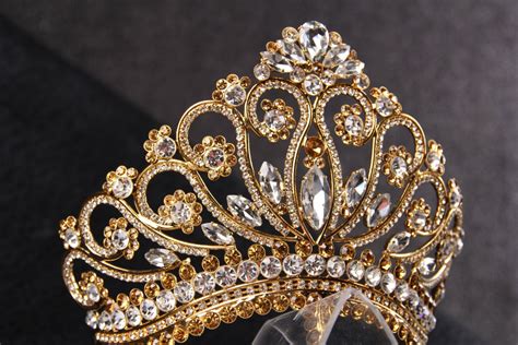 Handmade Princess Bridal Tiara Crown Wedding Tiara Crystal Gold Tiara Handmade For Order