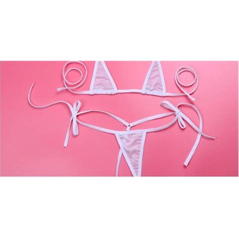 Bowknot Exotic Crotchless Micro Bikini Womens Sunbath G String Swimsuit Mini Bikinis Set