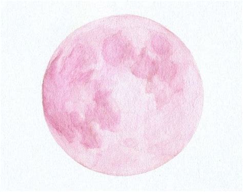 Pink Full Moonwatercolor Painting Watercolor Moon Moon Tattoo