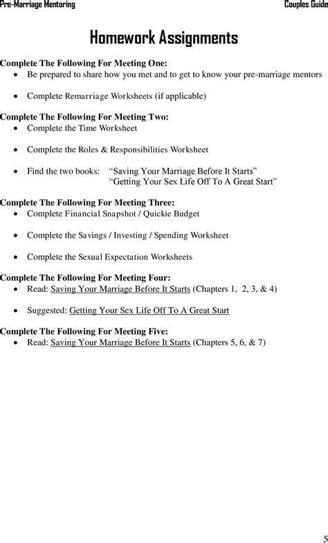 30 Pre Marriage Counseling Worksheets