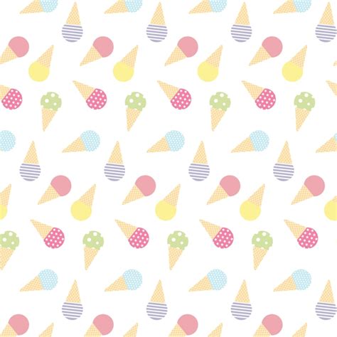 Premium Vector Cute Doodle Seamless Pattern With Ice Cream Cones