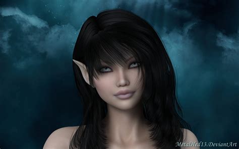 Wallpaper Anime Blue Black Hair Elves Beauty Eye Darkness Screenshot Computer