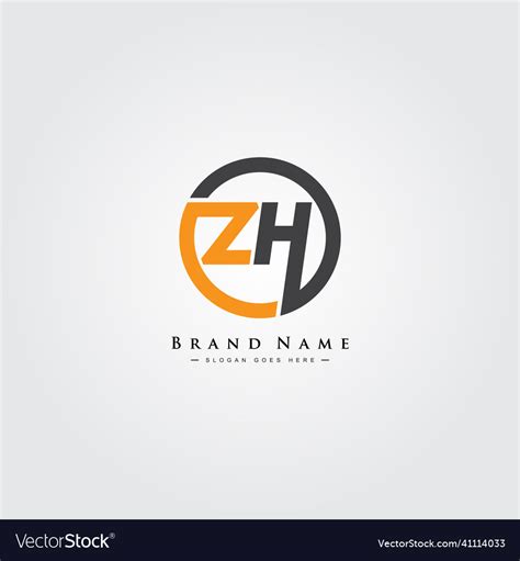 Initial Letter Zh Logo Simple Business Logo Vector Image