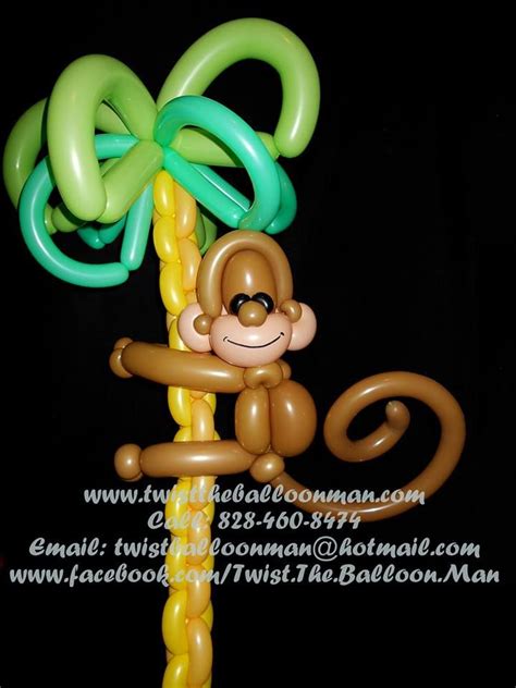 Monkey On A Tree Balloon Balloon Decorations Balloon Sculptures