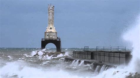 Big Waves Crash Port Washington Wi Breakwater By James