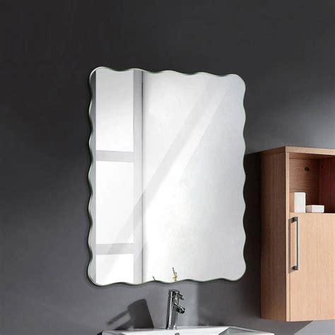 Luxury Wavy Frameless Bathroom Mirror Wall Hanging Bathroom Waterproof