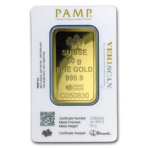 Buy 50 Gram Gold Bar Pamp Suisse Fortuna Veriscan Apmex