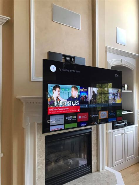 Pull Down Tv Mount For Flat Screen Over The Fireplace
