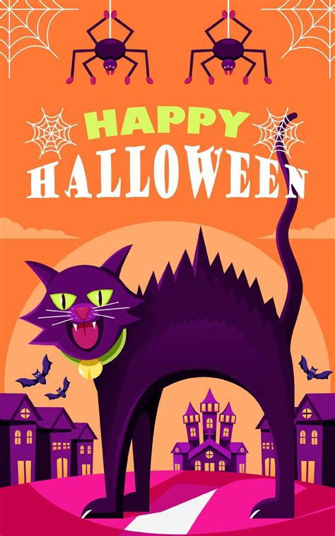 Happy Halloween, angry black cat. Suitable for events 12613940 Vector